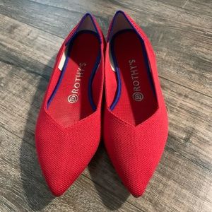 Rothy’s Chili Red pointed toe flats!
